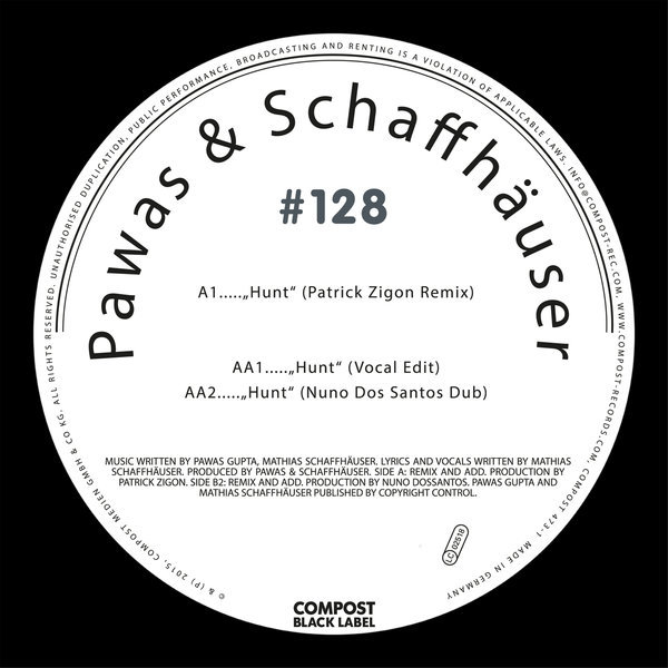Mathias Schaffhäuser & Pawas – Compost Black Label #128 – Hunt EP